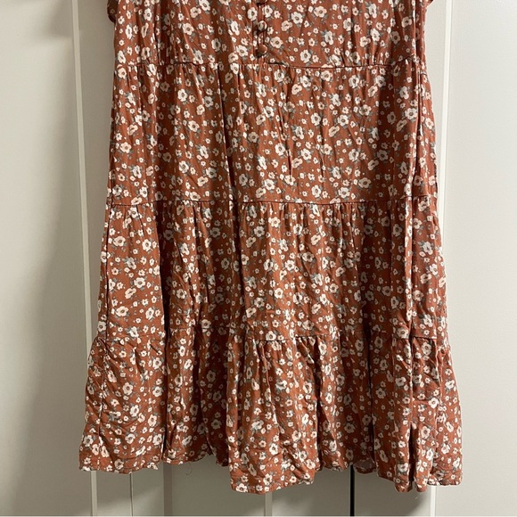 Aeropostale Floral Tiered Front Button Mini Dress Boho NWOT - Picture 4 of 6